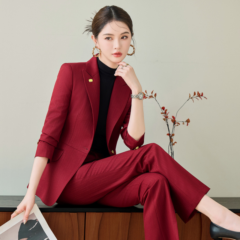 Women'S Red Formal Wear - Conjunto de terno vermelho para mulheres,