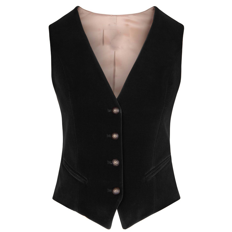 Womens Blazer - Colete feminino de veludo com decote