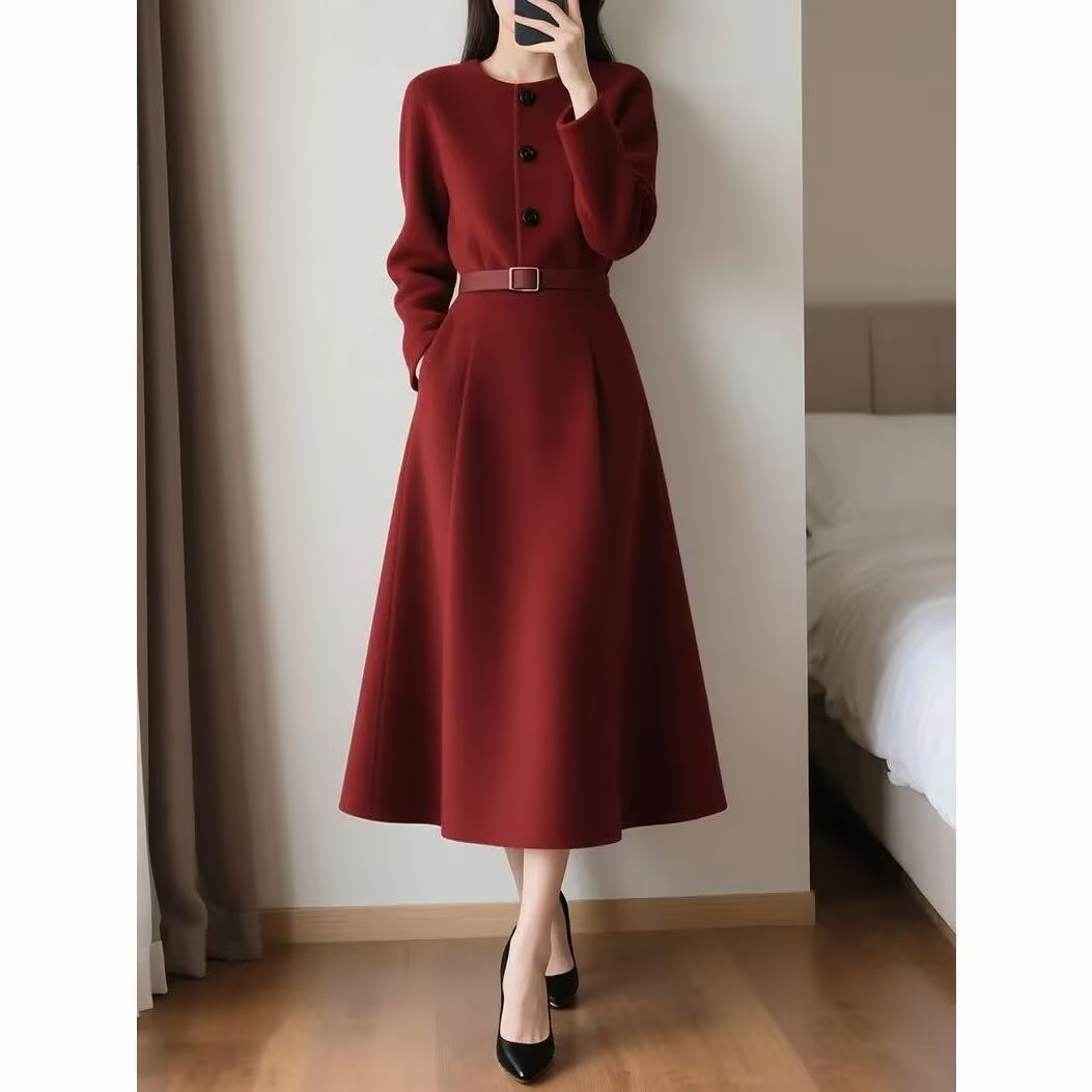 Vestido de Manga Longa com Cin - Women'S Red Formal Wear avaliação e preço