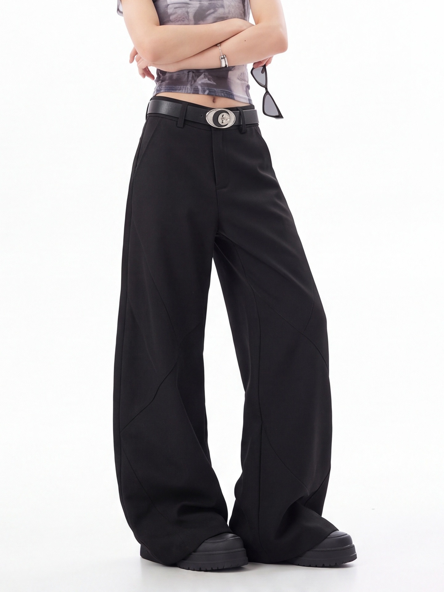 Calças Pretas de Cintura Alta  - Tailored Trouser Wide avaliação e preço